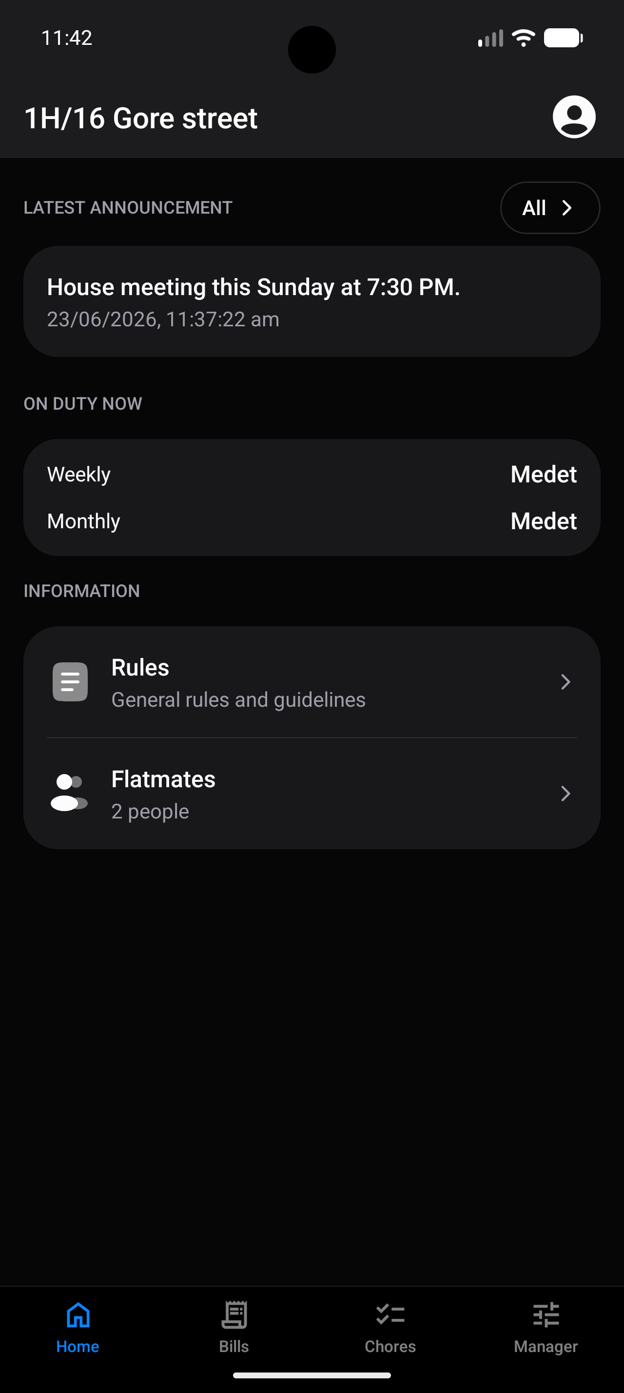 Nudge home dashboard